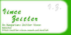 vince zeitler business card